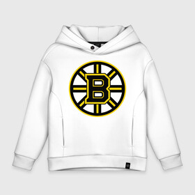 Детское худи Oversize хлопок с принтом Boston Bruins в Белгороде, френч-терри — 70% хлопок, 30% полиэстер. Мягкий теплый начес внутри —100% хлопок | боковые карманы, эластичные манжеты и нижняя кромка, капюшон на магнитной кнопке | нхл | хоккейная лига