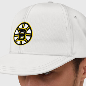 Кепка снепбек с прямым козырьком с принтом Boston Bruins в Белгороде, хлопок 100% |  | нхл | хоккейная лига