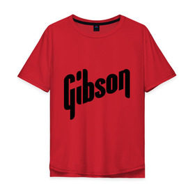 Мужская футболка хлопок Oversize с принтом Gibson в Белгороде, 100% хлопок | свободный крой, круглый ворот, “спинка” длиннее передней части | gibson | metall | rock | метал | металл | рок