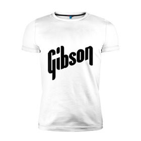 Мужская футболка премиум с принтом Gibson в Белгороде, 92% хлопок, 8% лайкра | приталенный силуэт, круглый вырез ворота, длина до линии бедра, короткий рукав | Тематика изображения на принте: gibson | metall | rock | метал | металл | рок