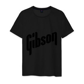 Мужская футболка хлопок с принтом Gibson в Белгороде, 100% хлопок | прямой крой, круглый вырез горловины, длина до линии бедер, слегка спущенное плечо. | Тематика изображения на принте: gibson | metall | rock | метал | металл | рок
