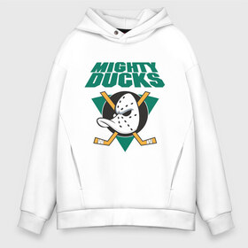 Мужское худи Oversize хлопок с принтом Anaheim Mighty Ducks в Белгороде, френч-терри — 70% хлопок, 30% полиэстер. Мягкий теплый начес внутри —100% хлопок | боковые карманы, эластичные манжеты и нижняя кромка, капюшон на магнитной кнопке | anaheim mighty ducks | майти дакс | национальная лига калифорнии | хокей | хоккей