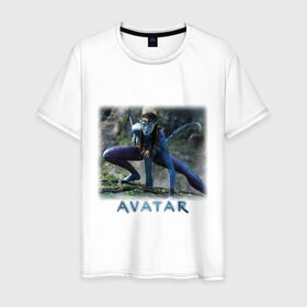 Мужская футболка хлопок с принтом Аватар (5) в Белгороде, 100% хлопок | прямой крой, круглый вырез горловины, длина до линии бедер, слегка спущенное плечо. | Тематика изображения на принте: avatar | аватар