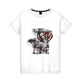 Женская футболка хлопок с принтом Urban Heart в Белгороде, 100% хлопок | прямой крой, круглый вырез горловины, длина до линии бедер, слегка спущенное плечо | 