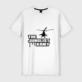 Мужская футболка премиум с принтом The Junglist Army в Белгороде, 92% хлопок, 8% лайкра | приталенный силуэт, круглый вырез ворота, длина до линии бедра, короткий рукав | junglist army | рок | электро | электронная музыка