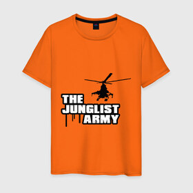 Мужская футболка хлопок с принтом The Junglist Army в Белгороде, 100% хлопок | прямой крой, круглый вырез горловины, длина до линии бедер, слегка спущенное плечо. | junglist army | рок | электро | электронная музыка