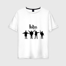 Женская футболка хлопок Oversize с принтом The Beatles(3) в Белгороде, 100% хлопок | свободный крой, круглый ворот, спущенный рукав, длина до линии бедер
 | beatles | lennon | битлз | битлс | битлы | леннон