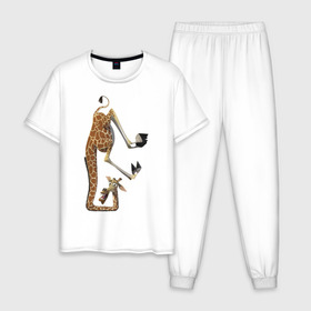 Мужская пижама хлопок с принтом Мадагаскар (10) в Белгороде, 100% хлопок | брюки и футболка прямого кроя, без карманов, на брюках мягкая резинка на поясе и по низу штанин
 | Тематика изображения на принте: madagascar | жираф | мадагаскар