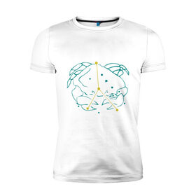 Мужская футболка премиум с принтом Рак-Зодиак в Белгороде, 92% хлопок, 8% лайкра | приталенный силуэт, круглый вырез ворота, длина до линии бедра, короткий рукав | zodiac | астрология | гороскоп | знаки зодиака | рак