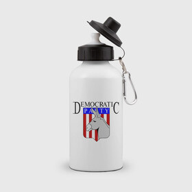 Бутылка спортивная с принтом Демократы в Белгороде, металл | емкость — 500 мл, в комплекте две пластиковые крышки и карабин для крепления | демократическая партия | демократия | демократы | политические