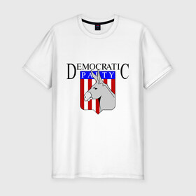 Мужская футболка премиум с принтом Демократы в Белгороде, 92% хлопок, 8% лайкра | приталенный силуэт, круглый вырез ворота, длина до линии бедра, короткий рукав | демократическая партия | демократия | демократы | политические