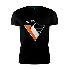 Мужская футболка премиум с принтом Pittsburgh Penguins в Белгороде, 92% хлопок, 8% лайкра | приталенный силуэт, круглый вырез ворота, длина до линии бедра, короткий рукав | Тематика изображения на принте: nhl | pittsburgh penguins | нхл | фк 	pittsburgh penguins | хоккейный клуб pittsburgh penguins