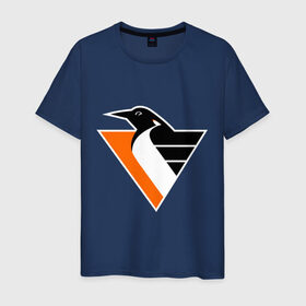 Мужская футболка хлопок с принтом Pittsburgh Penguins в Белгороде, 100% хлопок | прямой крой, круглый вырез горловины, длина до линии бедер, слегка спущенное плечо. | nhl | pittsburgh penguins | нхл | фк 	pittsburgh penguins | хоккейный клуб pittsburgh penguins