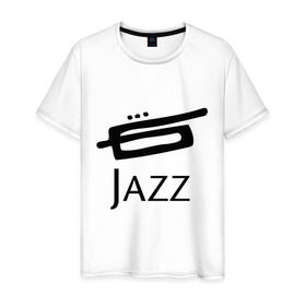 Мужская футболка хлопок с принтом Jazz (3) в Белгороде, 100% хлопок | прямой крой, круглый вырез горловины, длина до линии бедер, слегка спущенное плечо. | Тематика изображения на принте: джаз | живая музыка | импровизация | инструмент | труба