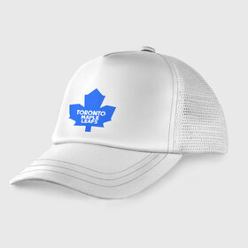 Детская кепка тракер с принтом Toronto Maple Leafs в Белгороде, Козырек - 100% хлопок. Кепка - 100% полиэстер, Задняя часть - сетка | универсальный размер, пластиковая застёжка | toronto maple leafs | канада | канадская лига | канадцы | лига | торонто мепл ливс | хокей | хоккей