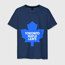 Мужская футболка хлопок с принтом Toronto Maple Leafs в Белгороде, 100% хлопок | прямой крой, круглый вырез горловины, длина до линии бедер, слегка спущенное плечо. | toronto maple leafs | канада | канадская лига | канадцы | лига | торонто мепл ливс | хокей | хоккей