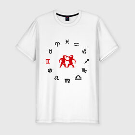 Мужская футболка премиум с принтом Близнецы(5) в Белгороде, 92% хлопок, 8% лайкра | приталенный силуэт, круглый вырез ворота, длина до линии бедра, короткий рукав | zodiac | близнецы | гороскоп | знаки зодиака
