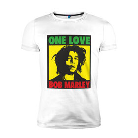Мужская футболка премиум с принтом Marley в Белгороде, 92% хлопок, 8% лайкра | приталенный силуэт, круглый вырез ворота, длина до линии бедра, короткий рукав | bob marley | боб марли | регги | ямайка