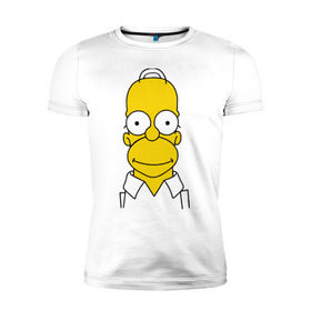 Мужская футболка премиум с принтом Simpsons (11) в Белгороде, 92% хлопок, 8% лайкра | приталенный силуэт, круглый вырез ворота, длина до линии бедра, короткий рукав | гомер