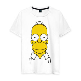 Мужская футболка хлопок с принтом Simpsons (11) в Белгороде, 100% хлопок | прямой крой, круглый вырез горловины, длина до линии бедер, слегка спущенное плечо. | Тематика изображения на принте: гомер