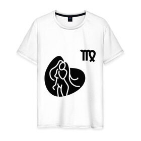 Мужская футболка хлопок с принтом Дева(6) в Белгороде, 100% хлопок | прямой крой, круглый вырез горловины, длина до линии бедер, слегка спущенное плечо. | гороскоп | дева | знак зодиака | знаки зодиака