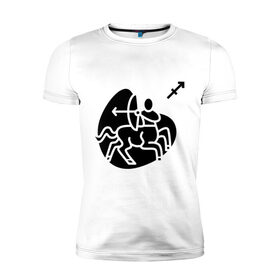 Мужская футболка премиум с принтом Стрелец(6) в Белгороде, 92% хлопок, 8% лайкра | приталенный силуэт, круглый вырез ворота, длина до линии бедра, короткий рукав | 