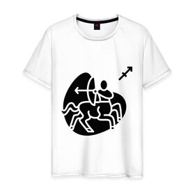 Мужская футболка хлопок с принтом Стрелец(6) в Белгороде, 100% хлопок | прямой крой, круглый вырез горловины, длина до линии бедер, слегка спущенное плечо. | Тематика изображения на принте: 