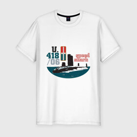 Мужская футболка премиум с принтом Speed shark в Белгороде, 92% хлопок, 8% лайкра | приталенный силуэт, круглый вырез ворота, длина до линии бедра, короткий рукав | speed shark | u | вмс | военный | подводная лодка | подлодка | флот