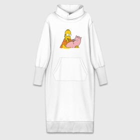 Платье удлиненное хлопок с принтом Гомер и свинья в Белгороде,  |  | гомер