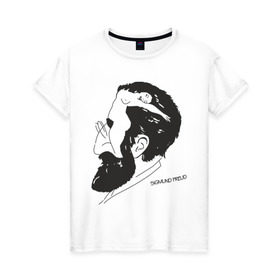 Женская футболка хлопок с принтом Портрет Зигмунда Фрейда в Белгороде, 100% хлопок | прямой крой, круглый вырез горловины, длина до линии бедер, слегка спущенное плечо | зигмунд фрейд | знаменитость | знаменитые личности | психология