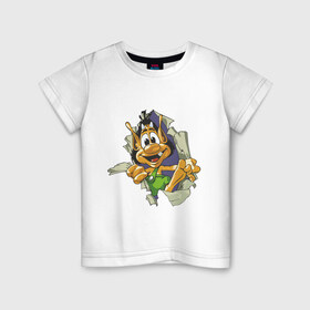 Детская футболка хлопок с принтом Кузя в Белгороде, 100% хлопок | круглый вырез горловины, полуприлегающий силуэт, длина до линии бедер | игры | компьютерные игры | кузя | персонаж игр
