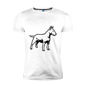 Мужская футболка премиум с принтом Бойцовская собака в Белгороде, 92% хлопок, 8% лайкра | приталенный силуэт, круглый вырез ворота, длина до линии бедра, короткий рукав | бойцовская собака | домашние животные | животные | пес | песик | собака