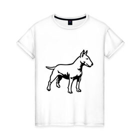 Женская футболка хлопок с принтом Бойцовская собака в Белгороде, 100% хлопок | прямой крой, круглый вырез горловины, длина до линии бедер, слегка спущенное плечо | бойцовская собака | домашние животные | животные | пес | песик | собака