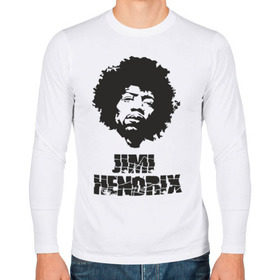 Мужской лонгслив хлопок с принтом Jimi Hendrix в Белгороде, 100% хлопок |  | 60е | гитарист | джими хендрикс | джимми хендрикс | ретро | рок