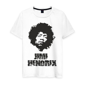 Мужская футболка хлопок с принтом Jimi Hendrix в Белгороде, 100% хлопок | прямой крой, круглый вырез горловины, длина до линии бедер, слегка спущенное плечо. | Тематика изображения на принте: 60е | гитарист | джими хендрикс | джимми хендрикс | ретро | рок