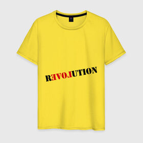 Мужская футболка хлопок с принтом Love revolution в Белгороде, 100% хлопок | прямой крой, круглый вырез горловины, длина до линии бедер, слегка спущенное плечо. | любовь | отношения | переворот | революция | чувства
