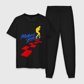 Мужская пижама хлопок с принтом Michael Jackson (11) в Белгороде, 100% хлопок | брюки и футболка прямого кроя, без карманов, на брюках мягкая резинка на поясе и по низу штанин
 | Тематика изображения на принте: майкл джексон
