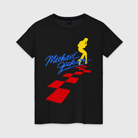Женская футболка хлопок с принтом Michael Jackson (11) в Белгороде, 100% хлопок | прямой крой, круглый вырез горловины, длина до линии бедер, слегка спущенное плечо | майкл джексон