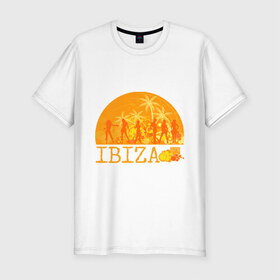 Мужская футболка премиум с принтом Ibiza (8) в Белгороде, 92% хлопок, 8% лайкра | приталенный силуэт, круглый вырез ворота, длина до линии бедра, короткий рукав | ibiza | ибица | люди | силуэты | фестиваль | электронная музыка