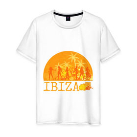 Мужская футболка хлопок с принтом Ibiza (8) в Белгороде, 100% хлопок | прямой крой, круглый вырез горловины, длина до линии бедер, слегка спущенное плечо. | ibiza | ибица | люди | силуэты | фестиваль | электронная музыка