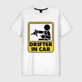 Мужская футболка премиум с принтом Drifter в Белгороде, 92% хлопок, 8% лайкра | приталенный силуэт, круглый вырез ворота, длина до линии бедра, короткий рукав | Тематика изображения на принте: дрифт