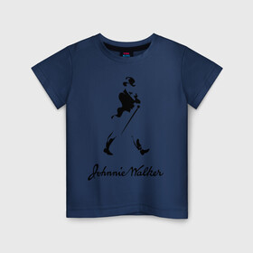 Детская футболка хлопок с принтом Johnnie Walker (2) в Белгороде, 100% хлопок | круглый вырез горловины, полуприлегающий силуэт, длина до линии бедер | johnnie walker | бар | бармен | виски | джонни уокер