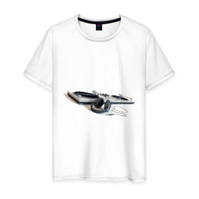 Мужская футболка хлопок с принтом Музыка (12) в Белгороде, 100% хлопок | прямой крой, круглый вырез горловины, длина до линии бедер, слегка спущенное плечо. | вертушки | музыка | наушники | пластинки
