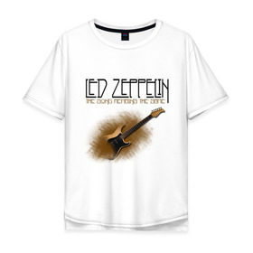Мужская футболка хлопок Oversize с принтом Led Zeppelin (2) в Белгороде, 100% хлопок | свободный крой, круглый ворот, “спинка” длиннее передней части | heavy metal | led zepelin | metal | rock | trash metal | квартет | лед | метал | рок | рок группа | рок группы | трэш метал | хеви метал | цеппелин