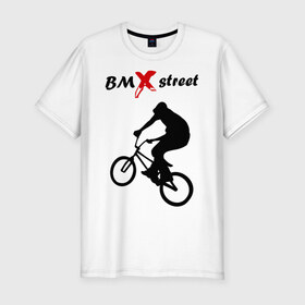Мужская футболка премиум с принтом BMX street (2) в Белгороде, 92% хлопок, 8% лайкра | приталенный силуэт, круглый вырез ворота, длина до линии бедра, короткий рукав | bmx | extreme | street | бмх | велик | велосипед | улица | уличная культура | экстрим