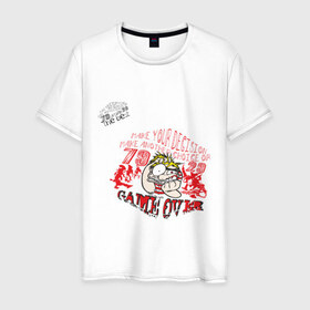 Мужская футболка хлопок с принтом Game over (2) в Белгороде, 100% хлопок | прямой крой, круглый вырез горловины, длина до линии бедер, слегка спущенное плечо. | 