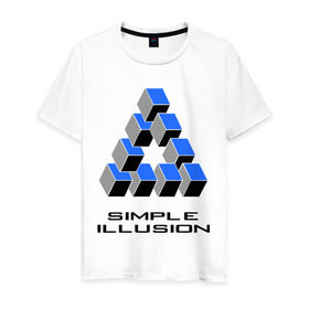 Мужская футболка хлопок с принтом Simple illusion в Белгороде, 100% хлопок | прямой крой, круглый вырез горловины, длина до линии бедер, слегка спущенное плечо. | simple illusion | обман зрения | оптический обман | оптический эффект | простая иллюзия
