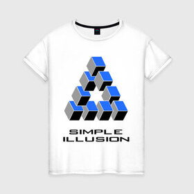Женская футболка хлопок с принтом Simple illusion в Белгороде, 100% хлопок | прямой крой, круглый вырез горловины, длина до линии бедер, слегка спущенное плечо | simple illusion | обман зрения | оптический обман | оптический эффект | простая иллюзия