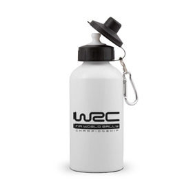 Бутылка спортивная с принтом WRC в Белгороде, металл | емкость — 500 мл, в комплекте две пластиковые крышки и карабин для крепления | championship | rally | world rally championship | wrc | авто2012 | ралли | чемпионат мира | чемпионат мира по ралли