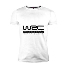 Мужская футболка премиум с принтом WRC в Белгороде, 92% хлопок, 8% лайкра | приталенный силуэт, круглый вырез ворота, длина до линии бедра, короткий рукав | Тематика изображения на принте: championship | rally | world rally championship | wrc | авто2012 | ралли | чемпионат мира | чемпионат мира по ралли